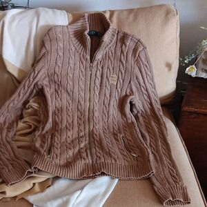 Ralph Lauren  Brown Cable Knit Sweater